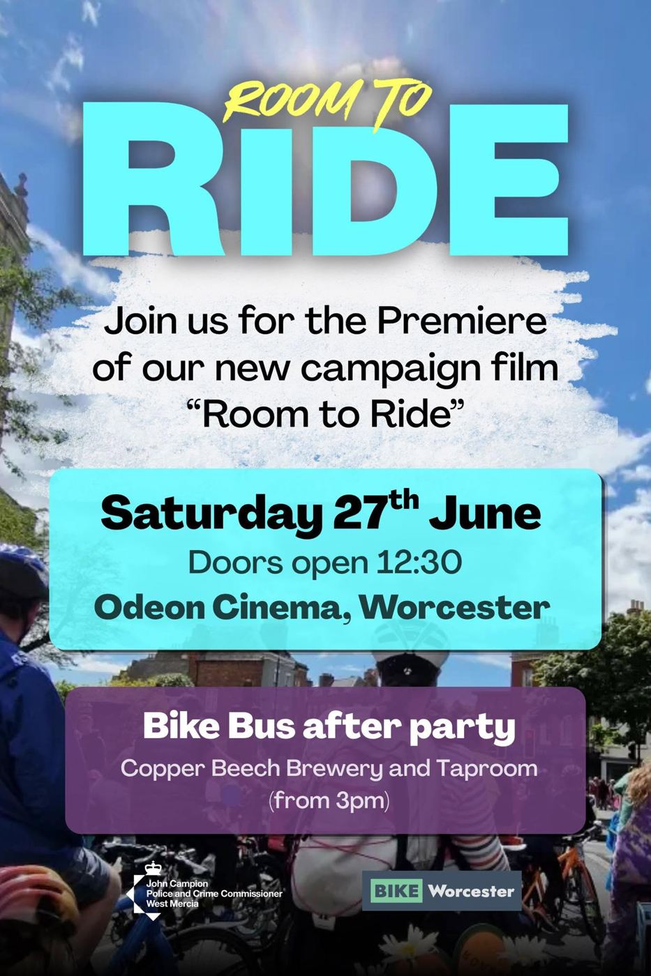 Room to Ride premiere, Odeon Worcester, 27 June